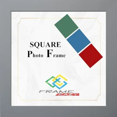 Image of Photo Frame Picture All Square Sizes Frames Black White Oak (Silver, 11&quot; x 11&quot;)