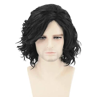 Image of Topcosplay Wig Mens Wigs Short Black Curly Style Cosplay Halloween Costume