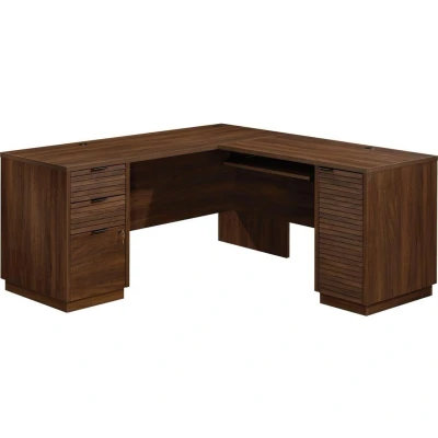 Image of TEKNIK Elstree 5426914 L Shaped Desk Spiced Mahogany