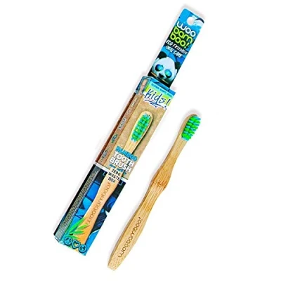Image of Bamboo Toothbrush + Zero Waste Packaging Eco Friendly, BPA Free Dental Grade Nylon Bristles, Biodegradable, Compostable, Vegan by WooBamboo! Kids Super Soft Bristles