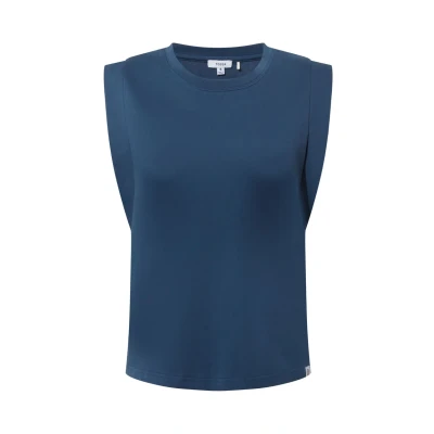 Image of TOG24 April Women&#039;s Cut Off Tee, Supersoft Heavyweight Cotton, High Neckline, Dolman Sleeves, Casual Summer T Shirt Dark Denim