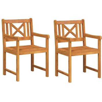 Image of vidaXL Garden Chairs 2 pcs 56x56x90 cm Solid Wood Acacia