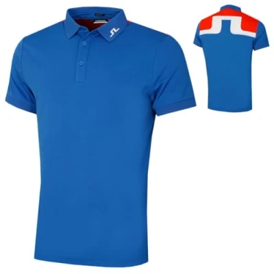 Image of J.Lindeberg Mens Jeff Reg Fit Polo Shirt Nautical Blue S
