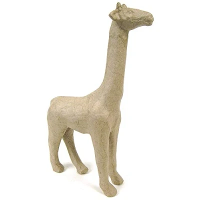 Image of Décopatch Ref SA102O Giraffe Papier Maché Object to Decorate 19 x 7 28cm with Papers &amp; PaperPatch Glue, Glitter, Paints
