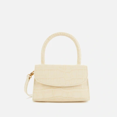 Image of BY FAR Women&#039;s Mini Croco Top Handle Bag Cream