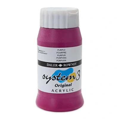 Image of Daler Rowney System3 Acrylic Paint, Plastic Pot, 16.91oz 500 ml, Purple