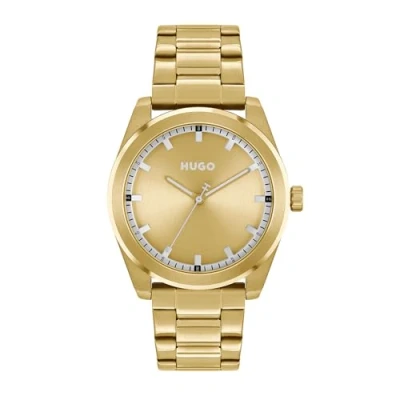 Image of Hugo #BRIGHT Brushed Gold IP Bracelet Watch, 42mm