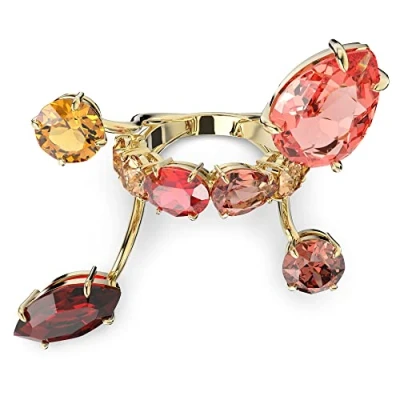 Image of Swarovski Gema ring, Multicolored, Gold tone plated