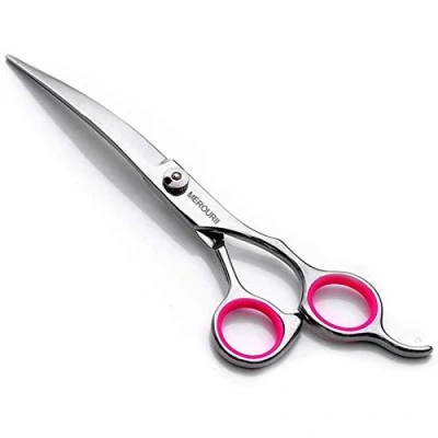Image of Curved Dog Scissors, Pet Grooming Scissors 6&quot; Stainless Steel Cat Cutting Hair Down Scissors…