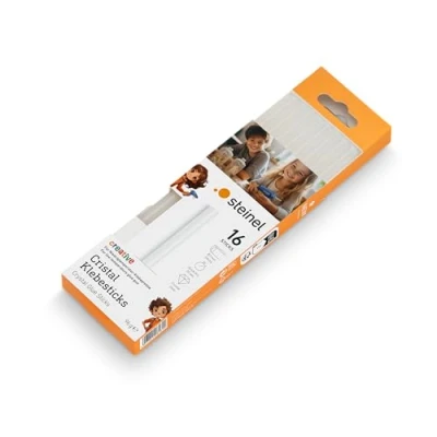 Image of STEINEL Sticks Cristal, Transparent 85C Low Heat Melting, 7mm,16 Hot Cartridges for GlueMatic 1007 LT Glue Gun, 7 mm