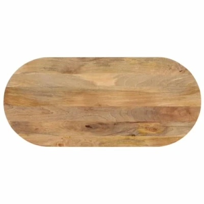 Image of vidaXL Oval Solid Mango Wood Table Top 140x50x2.5 cm Versatile &amp; Rustic Charm for Dining Area/Home Furniture Replacement