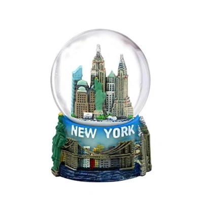 Image of New York City Snow Globe Featuring the NYC Skyline in this Souvenir Figurine with Statue of Liberty, 2.5&quot; Tall (45mm)