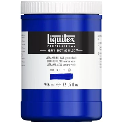 Image of Liquitex Heavy Body Acrylic Paint, Ultramarine Blue (Green Tone), 946 ml (Pack of 1)