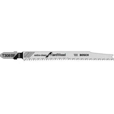 Image of Bosch 2609256A07 HCS T 308 BF Jig Saw Blade for Clean Cuts Without Splinters Depth 5 50 mm Length 117