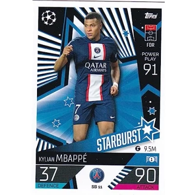 Image of Topps Match Attax Extra 2022/23 Kylian Mbappe Starburst SB 11