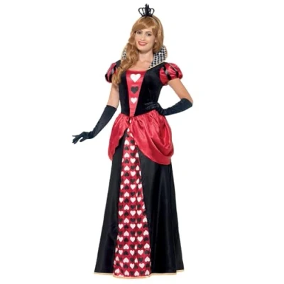Image of Smiffys Royal Red Queen Costume, with Dress &amp; Crown, Fairytale, Wings and Wands Fancy Dress, The Up Costumes