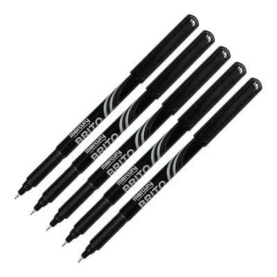 Image of MERCURY DBrite Fineliner Pens, BLACK, Ultra Fine Point (0.3mm), Pack of 5, Everyday Use, Writing and School Supplies, Line Width, Office Home