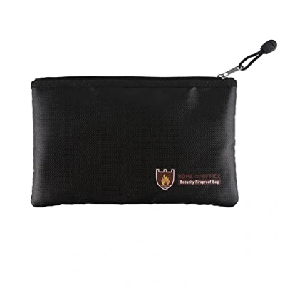 Image of Fireproof Document Bag, DesignerBox Safe Money Bag Silicone Coated Fire Water Resistant with Zipper for File Folder Holder Ipad Cards Jewelry Passport (M 11.41&quot;x7.87&quot;)