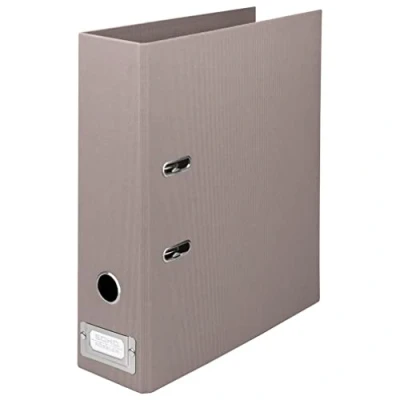 Image of Rossler SOHO A4 80 mm Spine Lever Arch File with Metal Index Holder Taupe