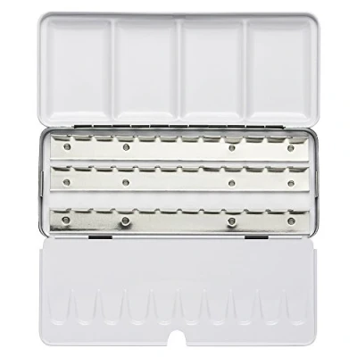 Image of Jackson&#039;s : Empty Metal Watercolour Box Holds 36 Half Pans or 18 Full with Fold Out Palette