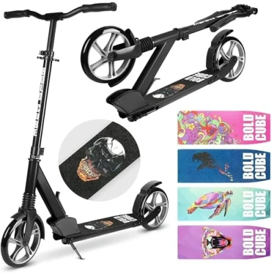 Image of Black Big 2 Wheel Scooter