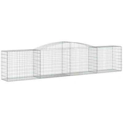 Image of vidaXL Arched Gabion Baskets 2 pcs 400x50x80/100 cm Galvanised Iron