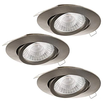 Image of Eglo Lighting Tedo Recessed Downlight Satin Nickel 3 Pack Step Dimming