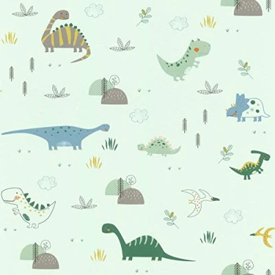 Image of Rasch Tapeten Papiertapete (Child Friendly) Green 10, 05 m x 0, 53 Bambino XVIII 249330