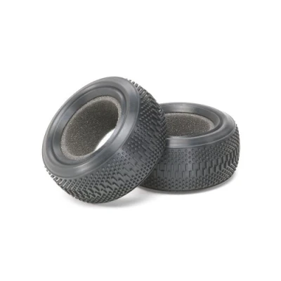 Image of TAMIYA 300054185 Dual Block Front Tyre 62/25 Kit, Pack of 2