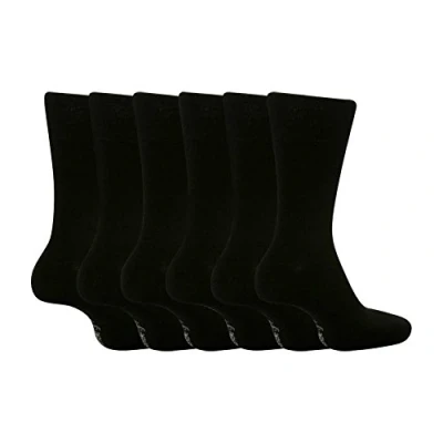 Image of 3 Pair of Plain Gentle Grip Socks, size 6 11 (Black)