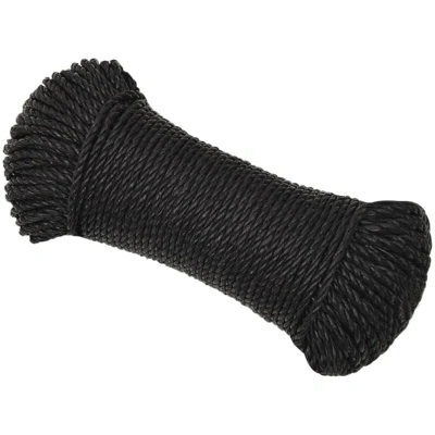 Image of vidaXL Work Rope Black 3 mm 25 m Polypropylene