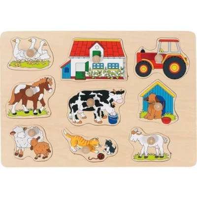 Image of GoKi Wooden Farm I Puzzle, Multicolor, 30 x 21.01 5 cm