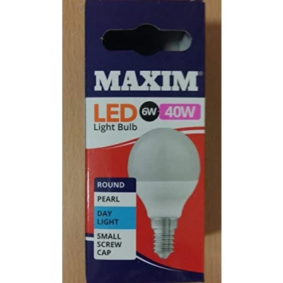 Image of 1 x Maxim LED Round Golf Small Edison Screw Cap (SES) Bulbs, E14, 6 W, Daylight White