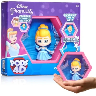 Image of WOW! PODS 4D Disney Cinderella, Unique Connectable Collectable Bobble head figure that Bursts from their World into Yours, Wall or Shelf Display, Toys and Gifts, Series 1 no. 424