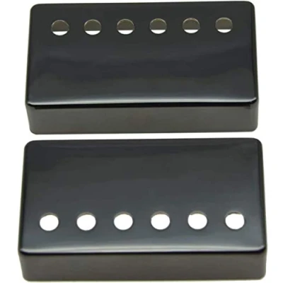Image of Dopro Set of 2 Humbucker Guitar Pickup Cover Brass Covers 50mm/52mm Pole Spacing Fits most Epiphone Les Paul Black
