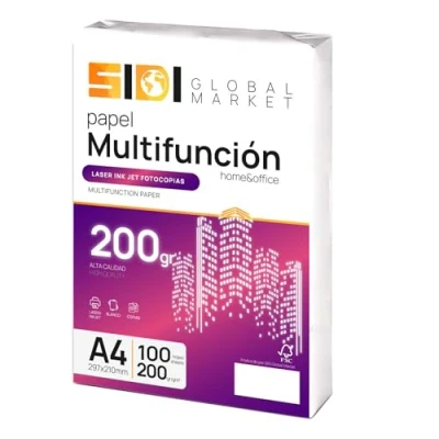 Image of A4 Paper, 200 g Sheets, Printer Pack of Sheets for School, Work or Personal Use, Photocopier and Multipurpose, DIN Extra White Paper SIDI (100h, g)