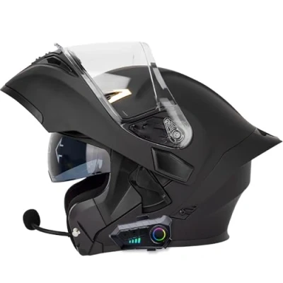 Image of Built In Bluetooth Motorcycle Helmet Automatic Intercom Flip up Modular Anti fog Dual Visor Casco para Motocicleta Bilt DOT ECE Approved