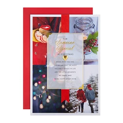 Image of Hallmark Christmas Card for Someone Special Traditional Design with Heartfelt Verse
