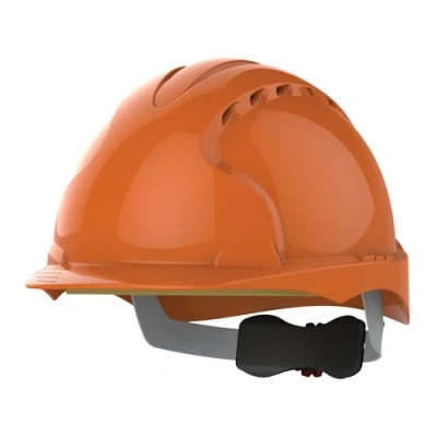 Image of JSP EVO3 HDPE Safety Helmet for Construction / Building with Revolution Wheel Ratchet Orange Vented (AJF170 000 800)