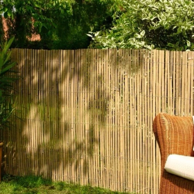 Image of Real Bamboo Slat Fencing Screening Roll for Garden Privacy Outdoor 4m x 2m