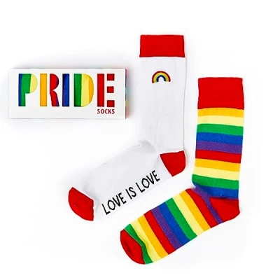 Image of Urban Eccentric Unisex Pride Socks Gift Set 2 Pairs Cotton Rich Premium Novelty Gifts
