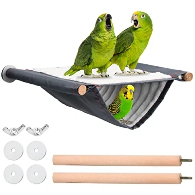 Image of Winter Warm Bird Nest Bed, Parrot House Hammock Birdcage Hammock, Tent Small Animal Hanging Bed Cage Accessories (L, 23x18.5x12cm)
