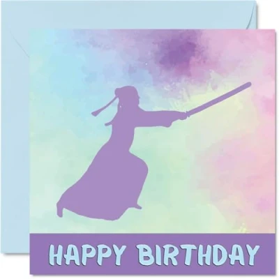 Image of Sport Birthday Cards for Women Girls Kendo in Card Friend Sister Daughter Niece Teammate, 145mm x Athlete Greeting