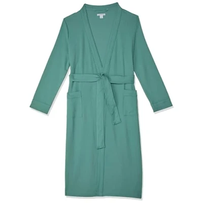 Image of Amazon Essentials Women&#039;s Lightweight Waffle Full Length Robe (Available in Plus Size), Teal Blue, S