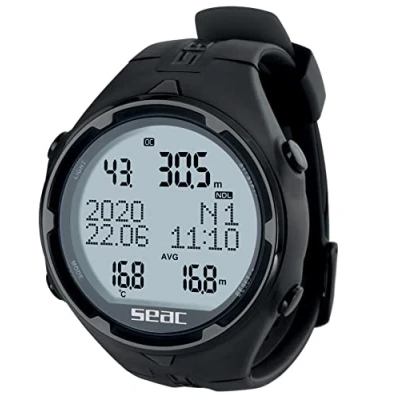 Image of Seac Action, Dive Computer with Scuba and Freediving Mode, Logbook, Planner, Safety Alarms