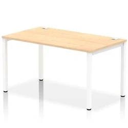 Image of Impulse Bench Single Row 1400 White Frame Office Desk Maple