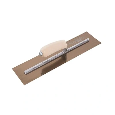 Image of Marshalltown The Premier Line MXS66GS 16 Inch by 4 Galvanized Steel Finishing Trowel with Curved WoodHandle