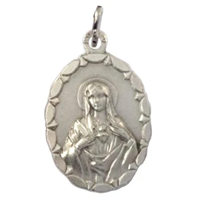Image of THE SACRED HEART OF MARY (IMMACULATE MARY) OVAL SHAPE MEDAL 100% MADE IN ITALY