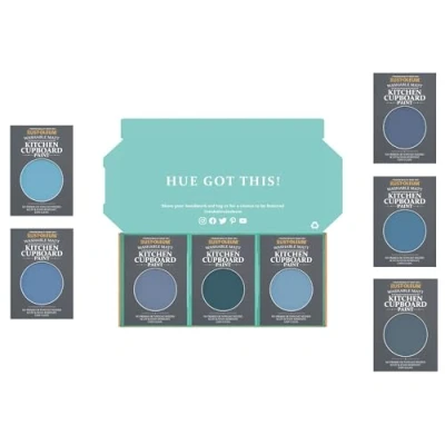 Image of Rust Oleum Kitchen Cupboard Paint in Matt Finish Deep Blue Tester Box