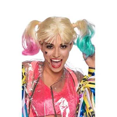 Image of Rubie&#039;s 201774NS000 Harley Quinn Wig, Women, Multicolour, One Size Fits All Adult